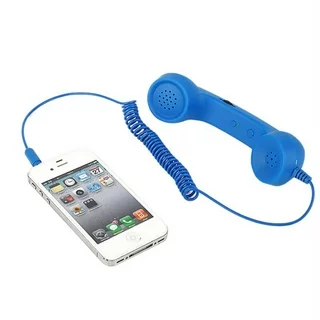 Cell Phone Handset, Retro Telephone Handset Anti Radiation Receivers 3.5MM for iPhone Android Phones, Retro handset, Vintage handset, Retro Receiver,Blue