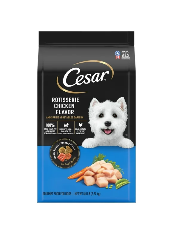 Cesar Small Breed Rotisserie Chicken And Spring Vegetables Dry Dog Food Adult, 5 Lb. Bag