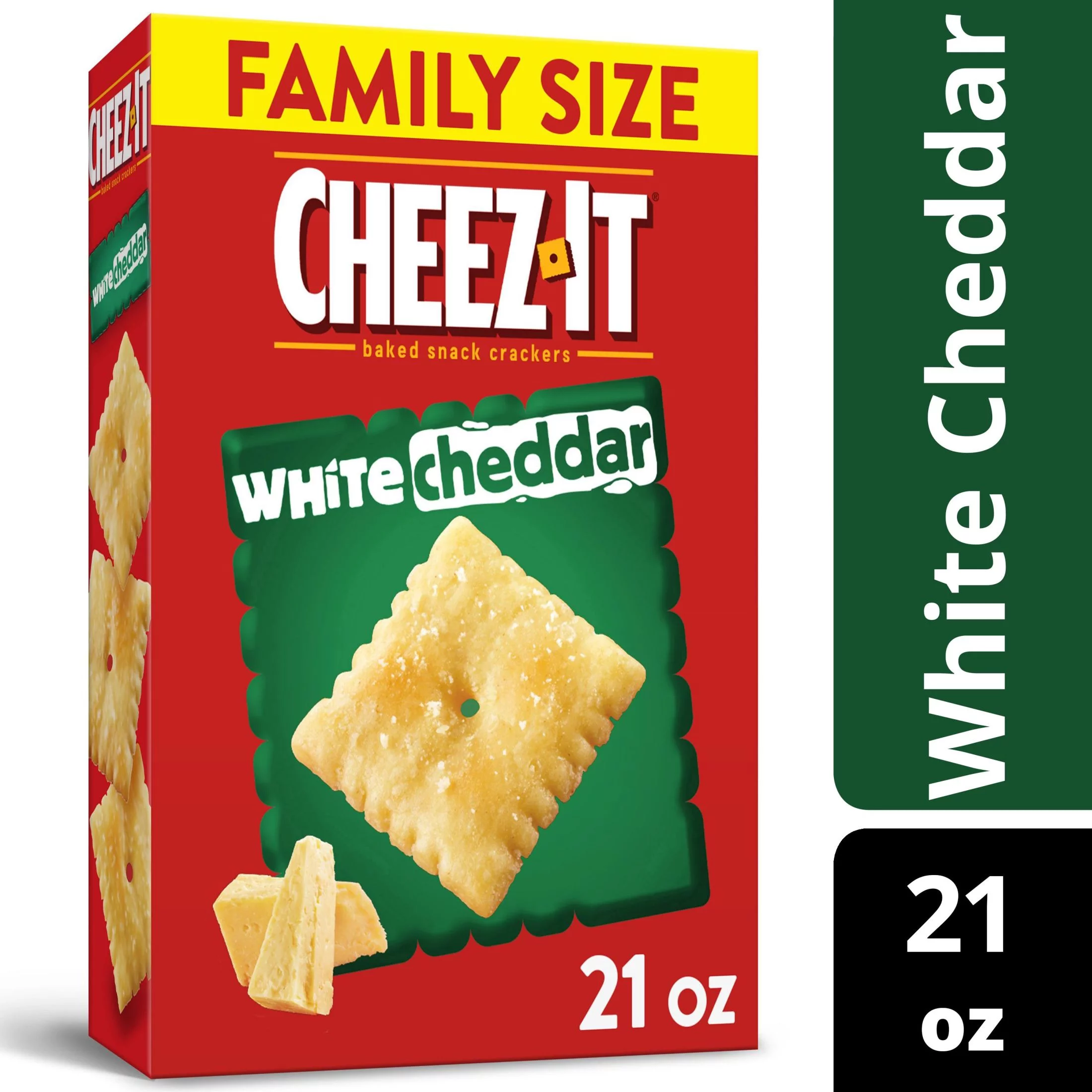 Cheez-It White Cheddar Cheese Crackers, Baked Snack Crackers, 21 oz