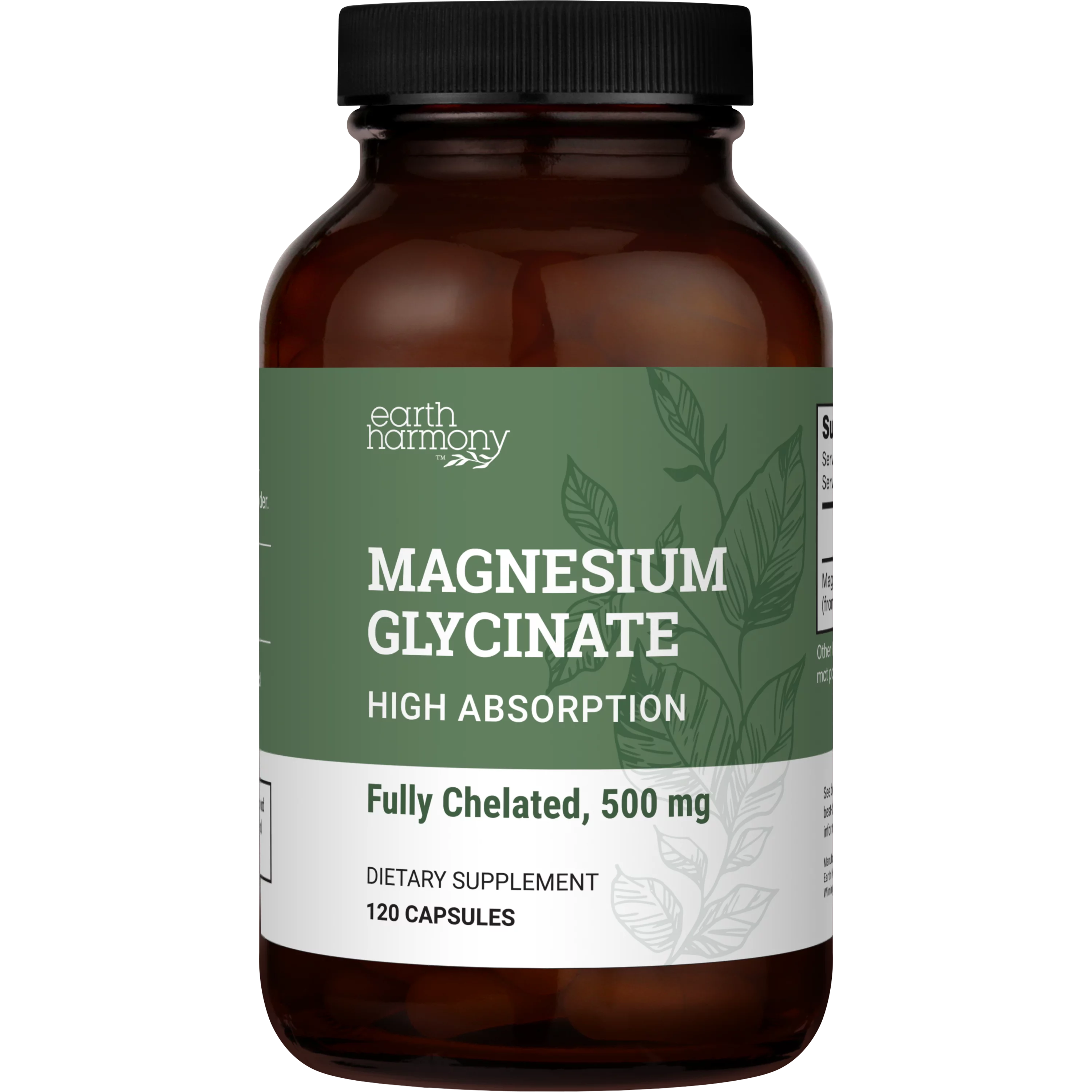 Chelated Magnesium Glycinate Powder Capsules 500 mg - 120 Capsules