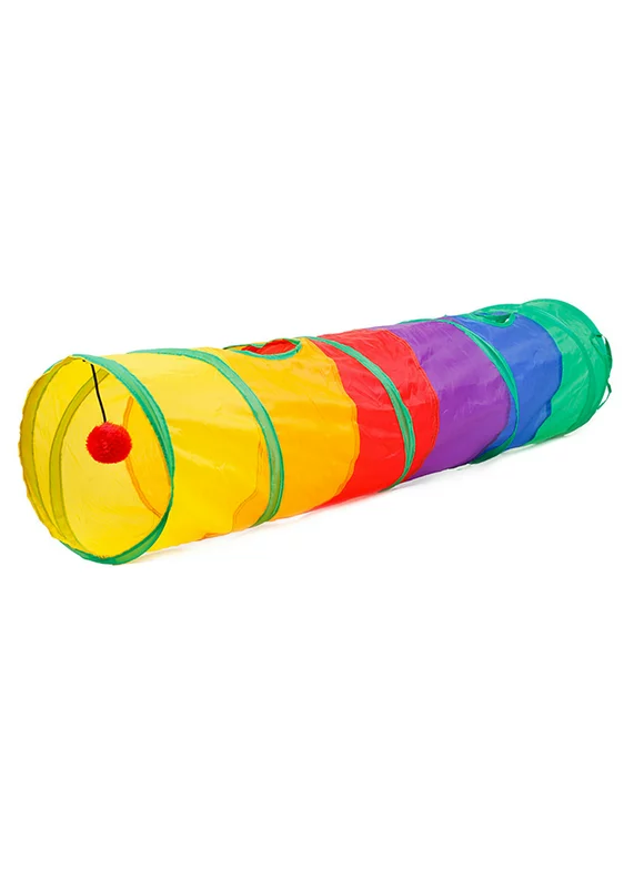 Collapsible Cat Tunnel Road Cat Kitty Tunnel Pompon Ball Cat Interactive Play for Hiding Resting