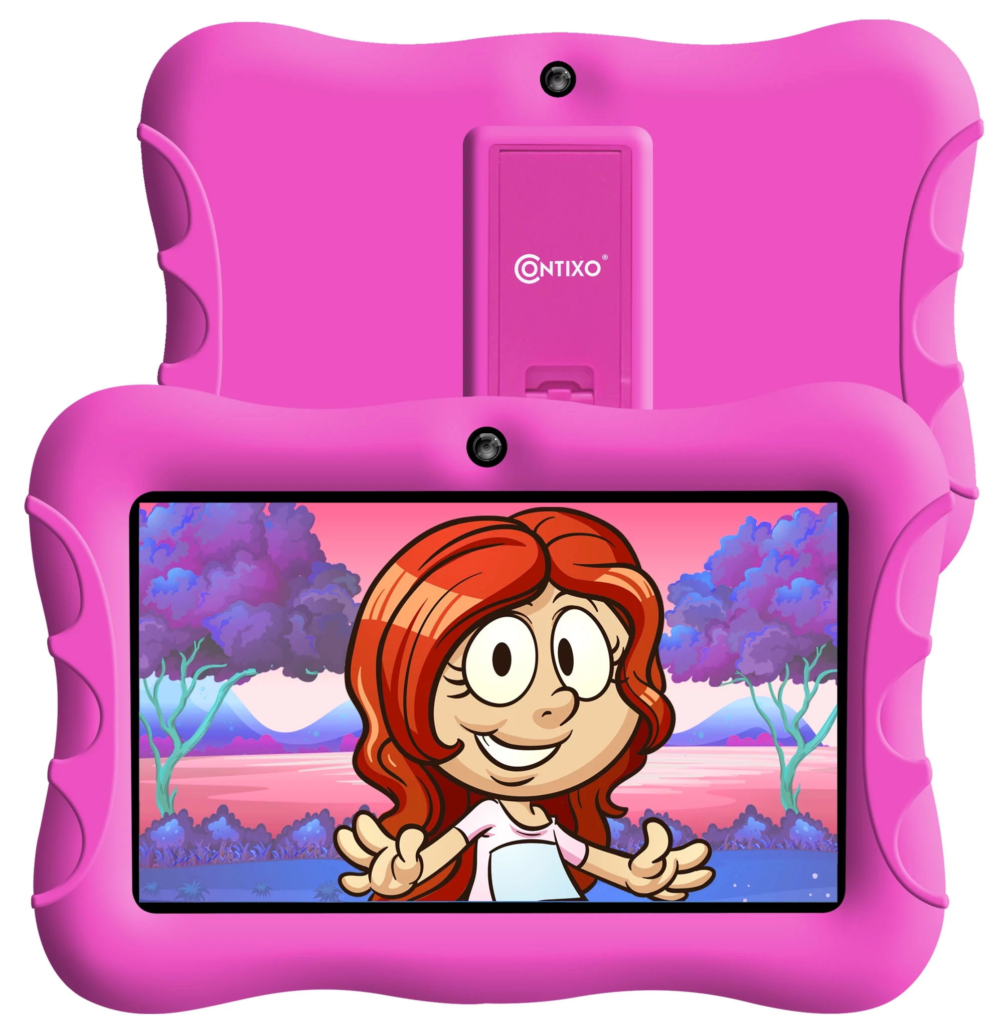 Contixo Kids Tablet with over $150 value of pre-installed Teacher Approved Apps, Android, 7", 32GB Storage, Learning Tablet with Parental Control, Kid-Proof Protective Case, age 3-8, V9-3-32-Pink