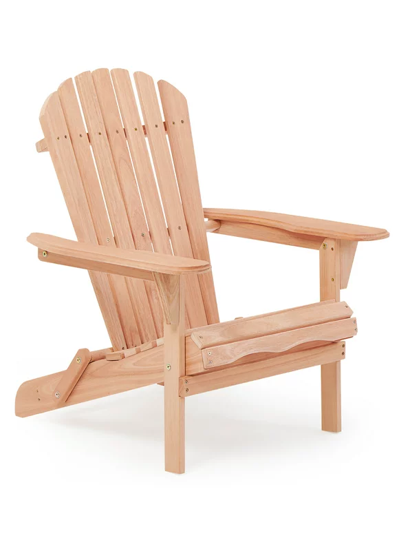 D-road Half Pre-Assembled Folding Adirondack Chair, Outdoor Wood Patio Chair for Backyard/Pool/Beach, Rose Gold