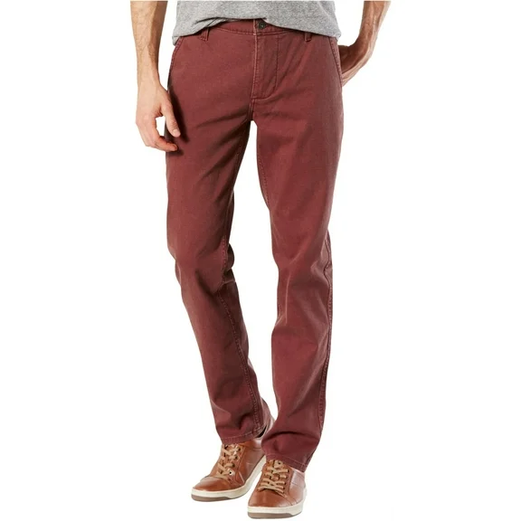 Dockers Mens Tape  red Alpha Khaki Casual Chino Pants, Red, 36W x 30L