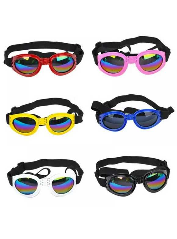 Dog Sunglasses UV Protection Goggles Eye Wear Protection with Adjustable Strap Pet Sunglasses for Dogs Anti-Fog Glasses