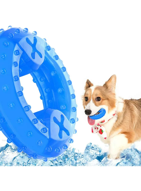EIMELI Dog Teether Cooling Chew Toy Puppies Arctic Freezable Teeth Cleaning Teething Ring Durable Dog Toys For Aggressive Chewers For Small Medium Large Dog