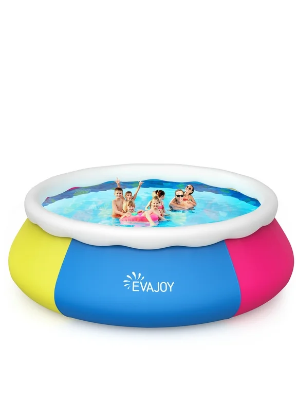 EVAJOY 15ft *35in Above Ground Pool with Filter Pump, Ground Cloth and Cover, Easy Set Blow Up Pool, Inflatable Top Ring Swimming Pool for Adults Family Garden Backyard Party