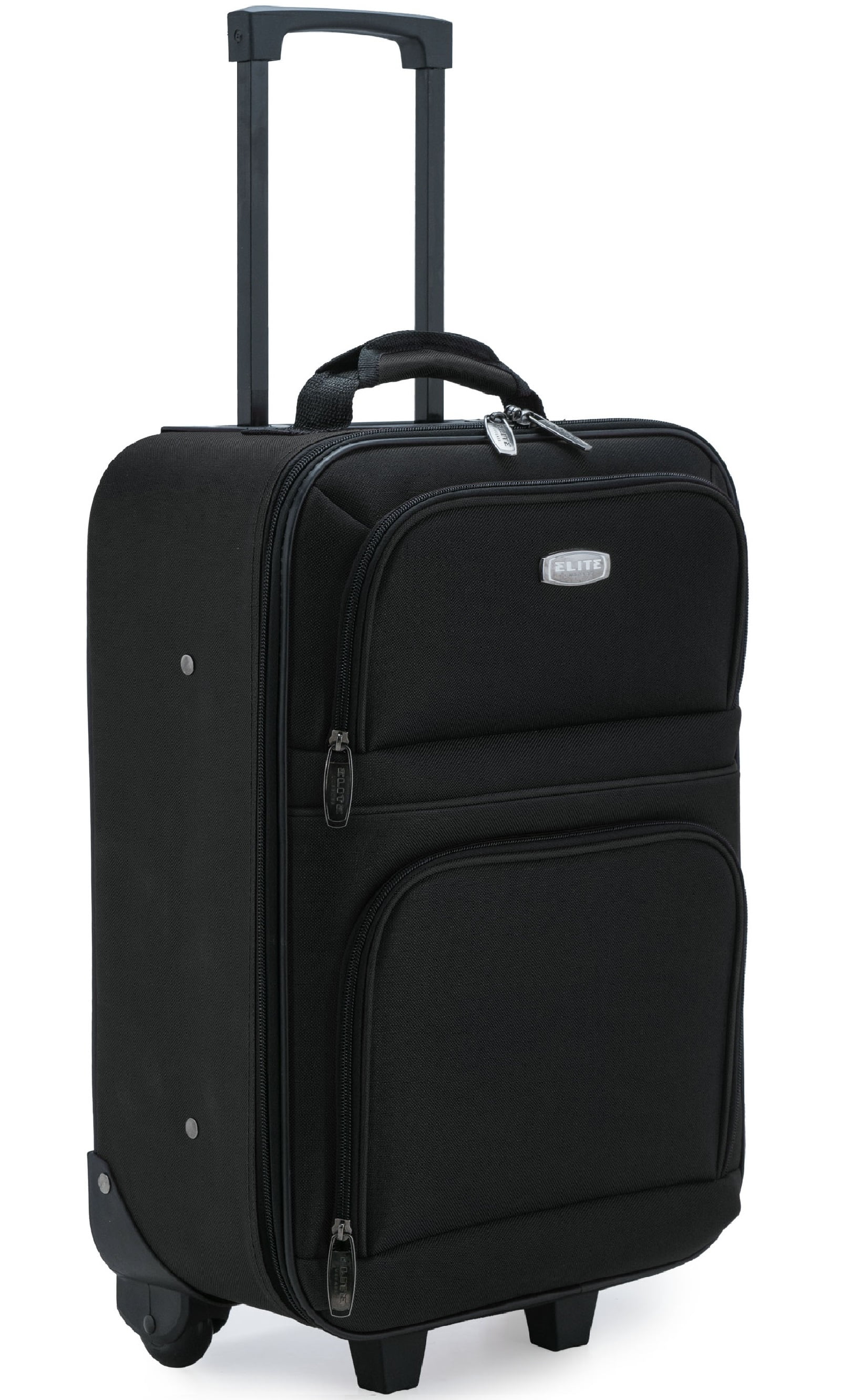 Elite Luggage Meander — 19.5" Carry-On Rolling Suitcase Travel Luggage with Protective Foam Padding Black