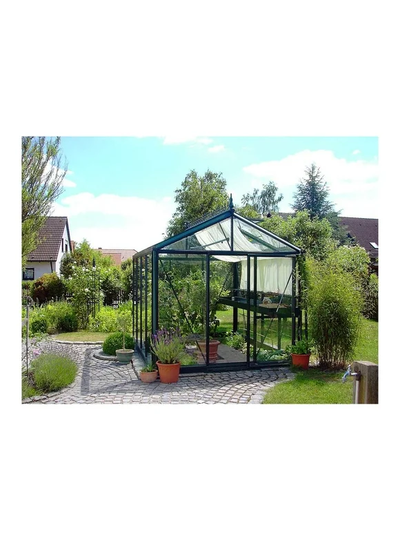Exaco Royal Victorian VI 23 Glass Greenhouse in Black or Green Frame