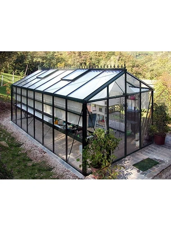 Exaco Royal Victorian VI 36 Glass Greenhouse in Black or Green Frame