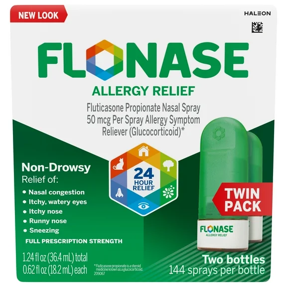 Flonase Allergy Relief 24 Hour Non-Drowsy Metered Nasal Spray, 144 Sprays