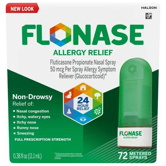 Flonase Allergy Relief 24 Hour Non-Drowsy Metered Nasal Spray, 72 Sprays