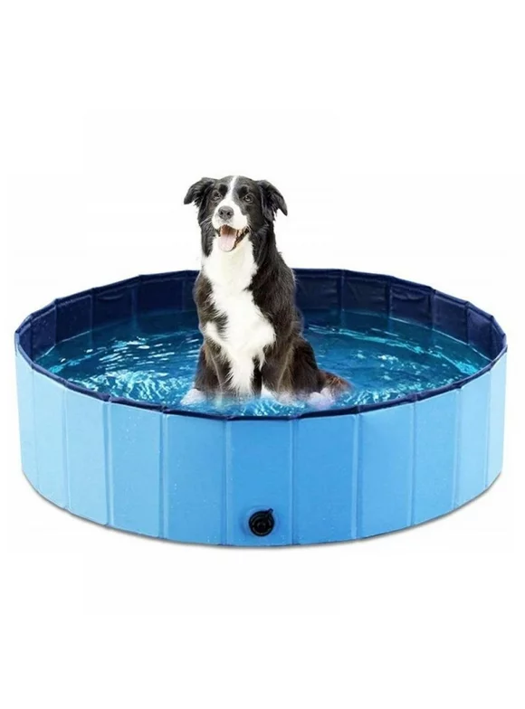 Foldable Dog Pool Portable Kiddie Pool, Dog Swimming Pool Collapsible PVC Pet Bathing Tub Children Ball Pits Paddling Pool for Dogs and Kids