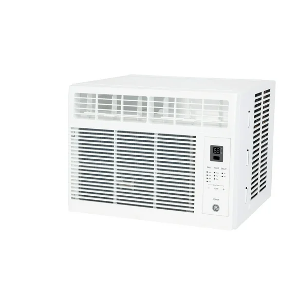 GE 5,000 BTU Window Air Conditioner, Cools up to 150 Sq ft, Easy Install Kit & Remote Included, 115V