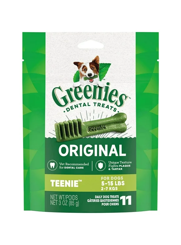GREENIES Original TEENIE Natural Dog Dental Treats, 3 oz. Pack (11 Treats)