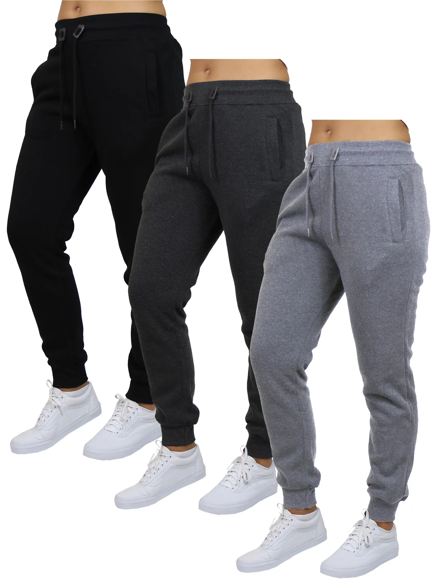 Galaxy by Harvic 3-Pack Women's Loose Fit Fleece Jogger Sweatpants (S-5XL)