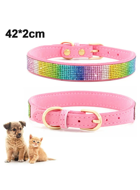 Girl Dog Collar for Medium Dogs,Cute Sparkle Nylon,Pink Dog Collar for Large Small Dogs,Female Dog Collar with Quick Release Buckle,Pet Soft Collar