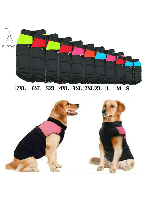 Gustave Waterproof Warm Dog Clothes for Winter Pet Coat Protection Down Jacket Pet Dog Vest for Small Dogs Up to 15lbs "M,Pink"