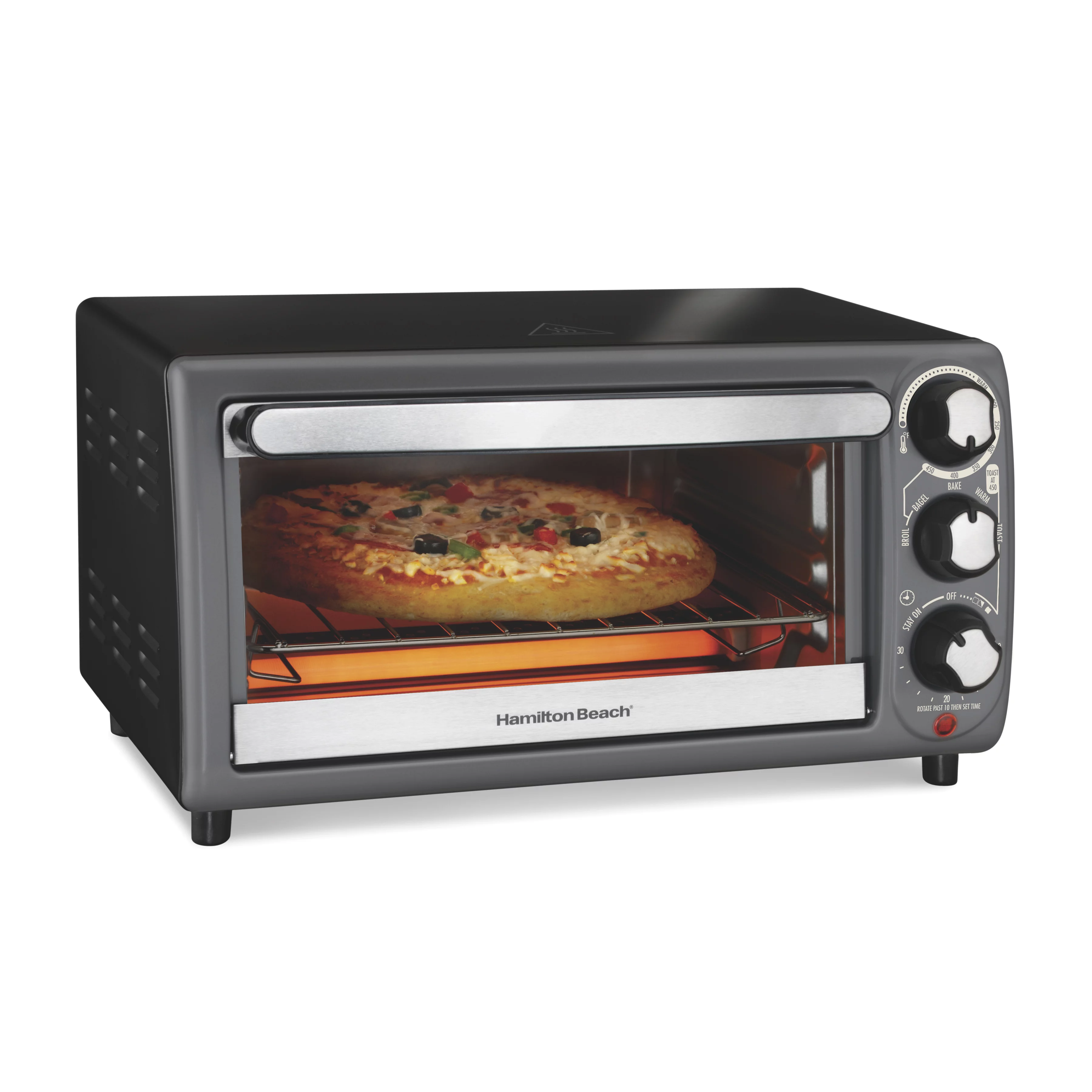 Hamilton Beach Toaster Oven, Black with Gray Accents, 31148