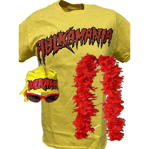 Hulk Hogan Hulkamania Boys Kids Yellow Costume