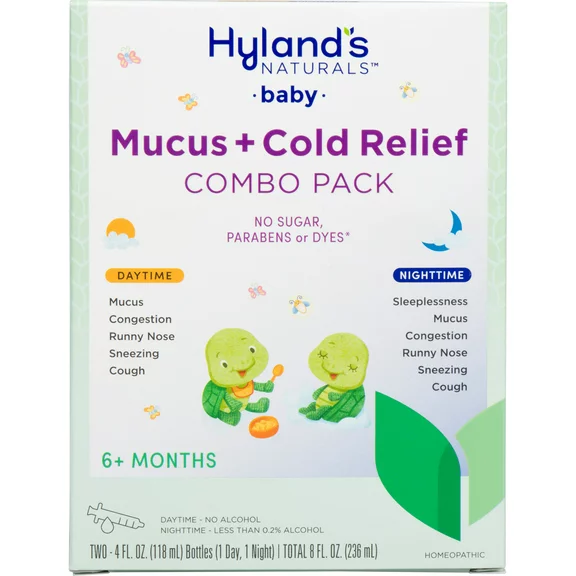 Hyland's Naturals Baby Mucus and Cold Relief, Day and Night Value Pack, 8 Fluid Ounce
