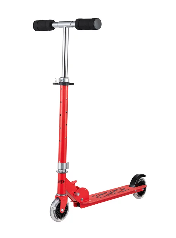 Ignight Kick Scooter with Light Up Wheels and Stem, Red Scooter for Kids Ages 5+