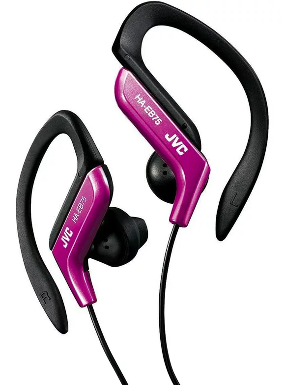 JVC HAEB75PN Clip Style Sport Headphones, Powerful Sound with Bass Boost - Pink
