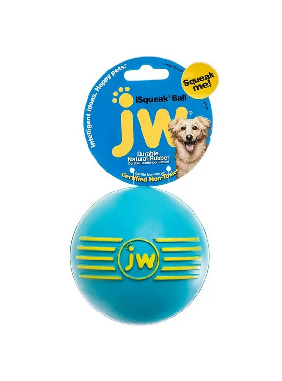JW Pet iSqueak Ball Rubber Dog Toy Assorted Colors
