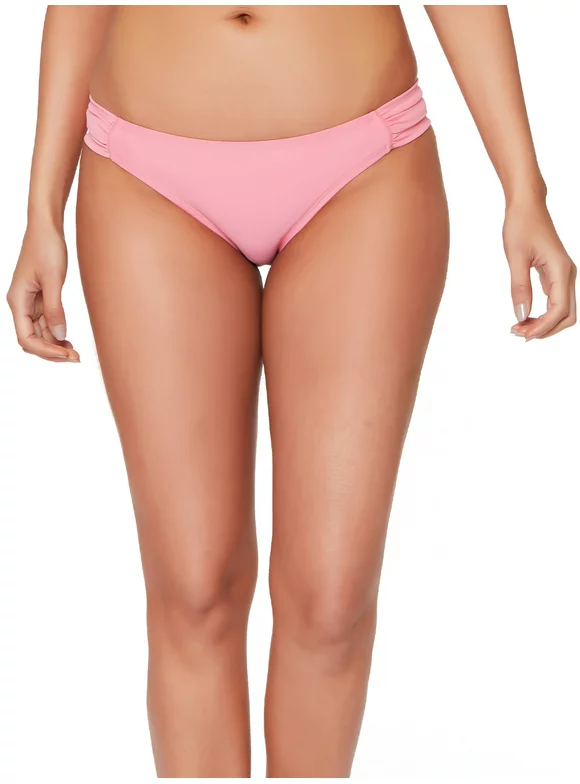 Js Jessica Simpson Womens Side Shirred Hipster Swimsuit Bottom