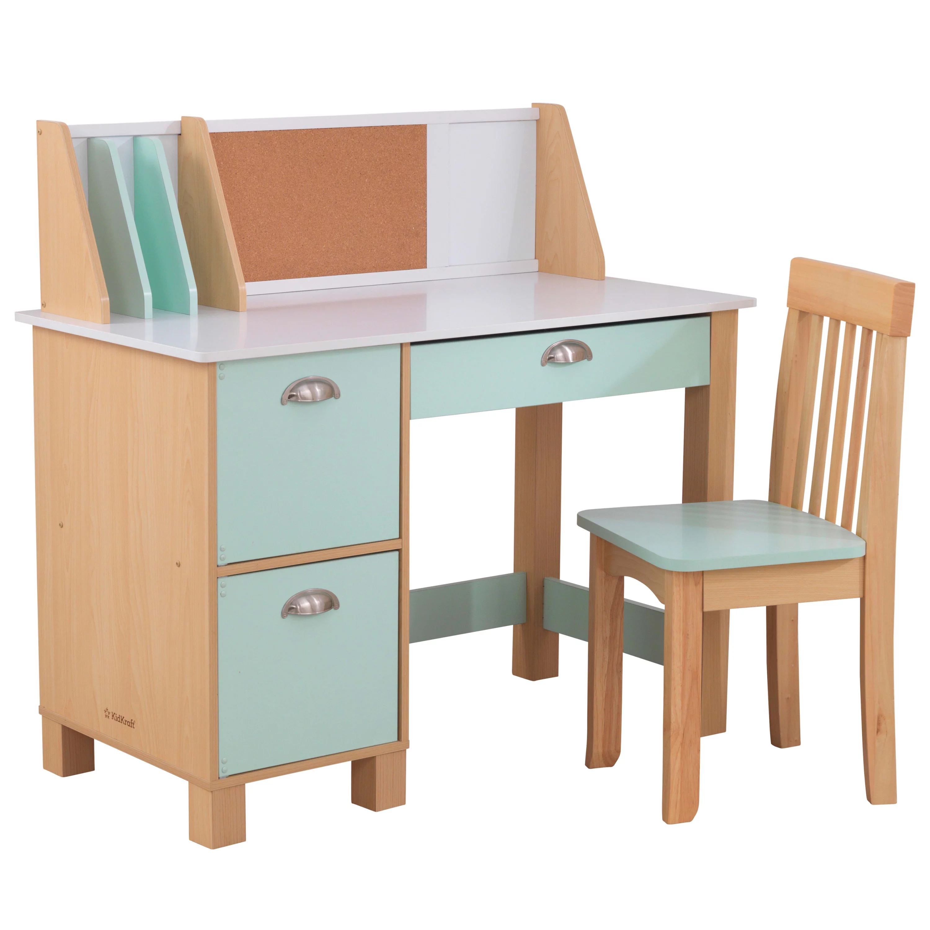 KidKraft Children's Study Desk with Chair, Mint Finish