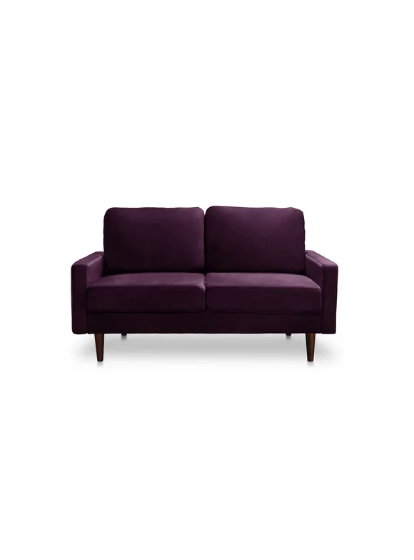 Koby Home Sectional Sofa Loveseat Sleeper Sofas Couch Mid-Century 58" Couches for Living Room Eggplant Purple