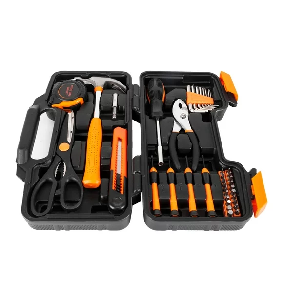 Ktaxon 39-Piece Tool Set, Hand Household Repair Tools Kit, 39 Piece Tool Set, Orange
