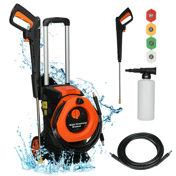 Ktaxon High Pressure Washer, 3380PSI 2GPM Electric Power Washer Cleaner, with 4 Nozzles, Soap Bottle