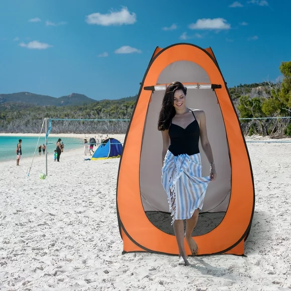 Ktaxon Orange Waterproof Automatic Pop up Oxford Shower Tent