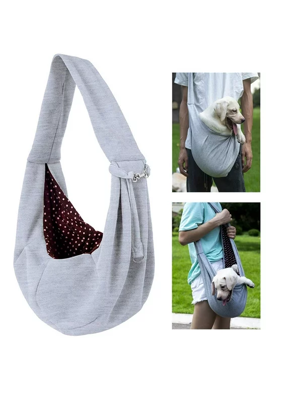 LNKOO Dog and Cat Sling Carrier – Hands Free Reversible Pet Papoose Bag - Soft Pouch and Tote Design – Suitable for Puppy, Small Dogs, and Cats for Outdoor Travel