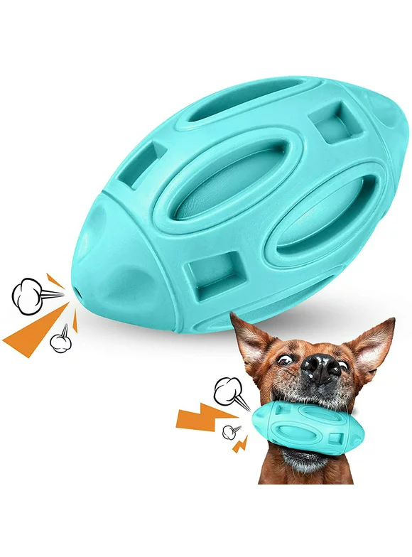 LNKOO Squeaky Dog Toys Aggressive Chewers Almost Indestructible Tough Durable Chew Fetch Ball Squeaker Long Lasting Pet Large Medium Dogs Puppies Bre
