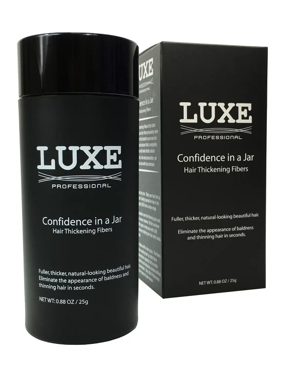 LUXE Hair Thickening Fibers with Natural Keratin-2 Months+ Supply!-Confidence in a Jar! - Dark Brown - Multiple Colors Available
