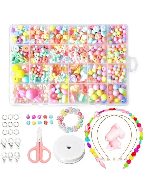 Lemical 600Pcs Pop Beads Set Jewelry Making Kit with 24 Separate Cells for Necklace Bracelet Hairband Ring Earring Making Art Supplies Crafts Creativity DIY Bracelet Bead for Girls