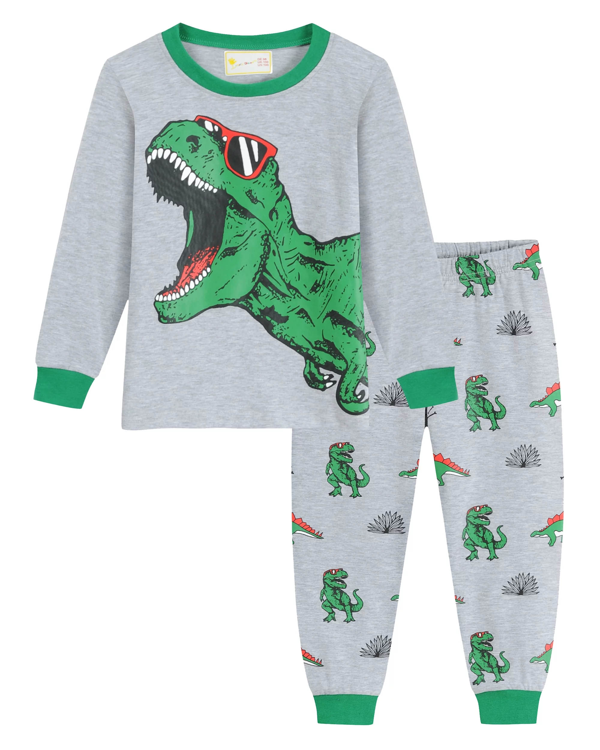 Little Hand Boys Pajamas Dinosaur Cotton Kids 2 Piece Pjs Sleepwear 7T