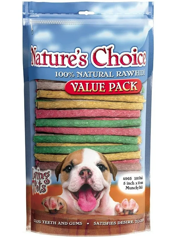 Loving Pets Natures Choice 100% Natural Rawhide Munchy Sticks