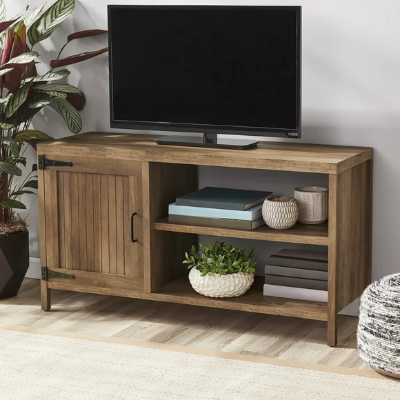 Mainstays Farmhouse TV Stand for TVs up to 50", Rustic Weathered Oak