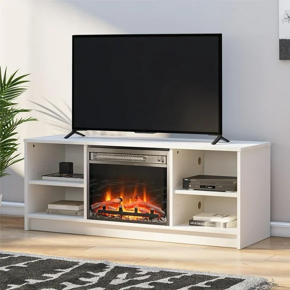 Mainstays Fireplace TV Stand for TVs up to 55", White