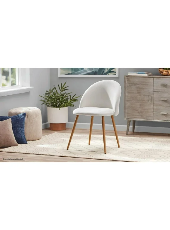 Mainstays Modern Accent Chair, Cream White