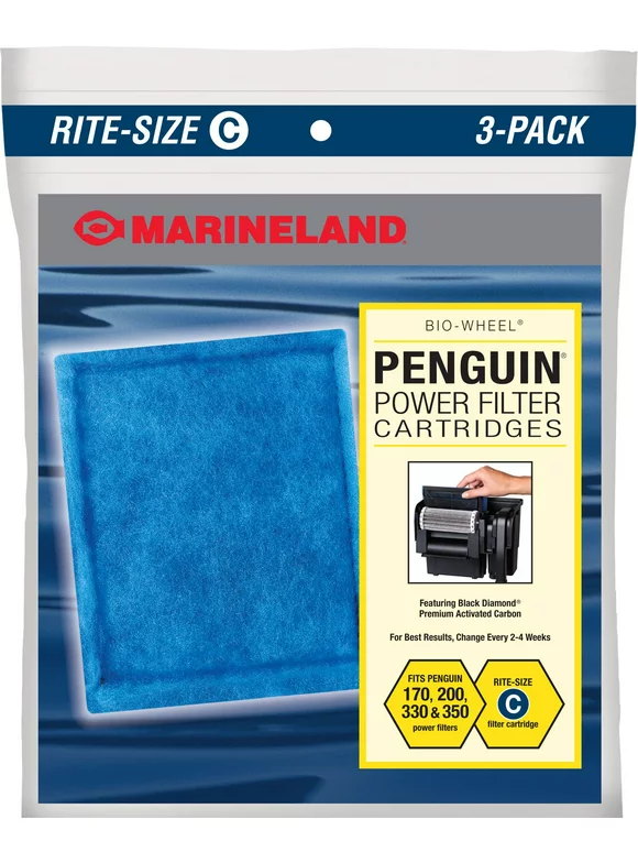 Marineland Penguin Bio-Wheel Power Filter Aquarium Filter Cartridges, Rite-Size C, 3-pack