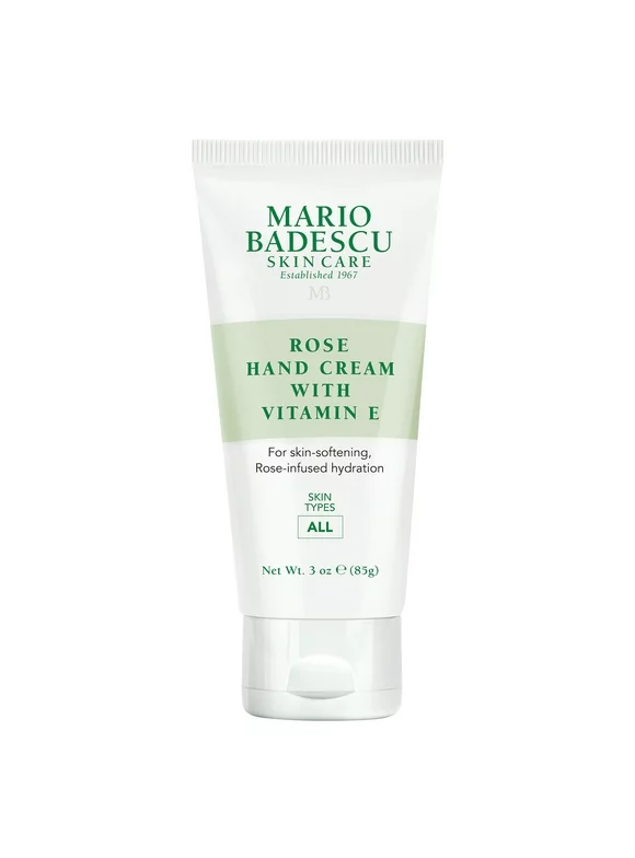 Mario Badescu Vitamin E Hand Cream Skin Care, Rose, 3 oz
