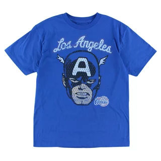 Marvel Boys Los Angeles Clippers NBA Marvel T Shirt Royal Blue S, Color: Royal Blue/Black/White