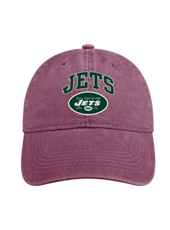 Men Women New_York_Jets Baseball Cap-Low Profile Adjustable Washed Cotton Golf Dad Hat Wine Red