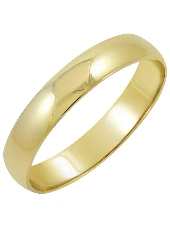 Men's 14K Yellow Gold 4mm Traditional Fit Plain Wedding Band  (Available Ring Sizes 8-12 1/2) Size 12