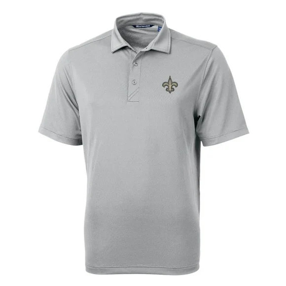 Men's Cutter & Buck Gray New Orleans Saints Virtue Eco Pique Recycled Polo