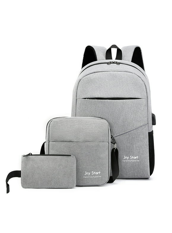 Meterk 3pcs Backpack Set Women Men Laptop Backpack Shoulder Bag Small Pocket for Travel School Business Work College Fits Up to 15.6inches